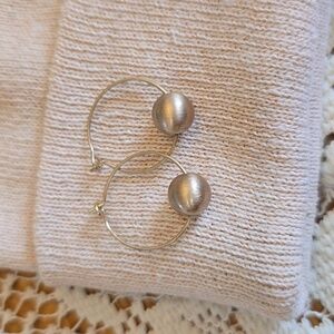 Gold Ball Hoop Earrings